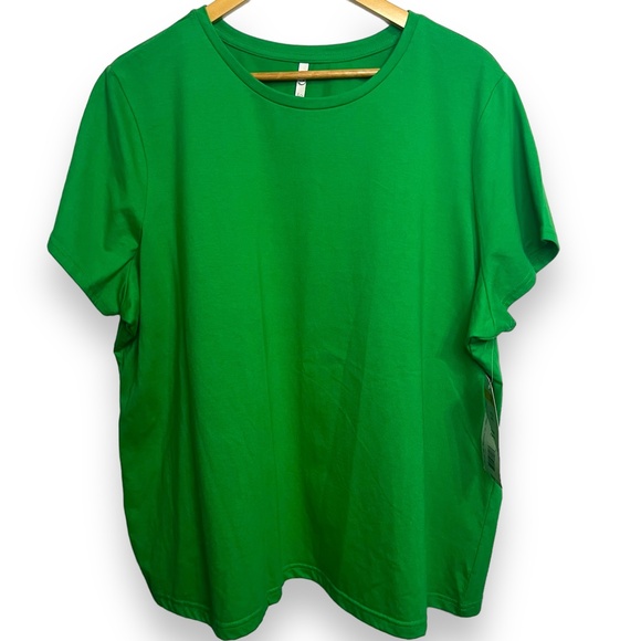 NWT Leo & Nicole Woman Kelly Green Short Sleeve T-Shirt Cotton Blend Size 3X - Picture 2 of 9